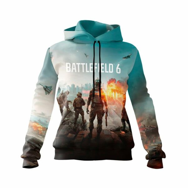 Худі жіноче з принтом «Бателфілд 6. Битва за місто. Battlefield 6. Battle for City»