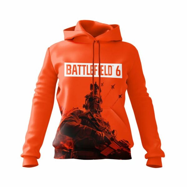 Худи женское с принтом «Бателфилд 6. Штурм города. Battlefield 6. City Assault»