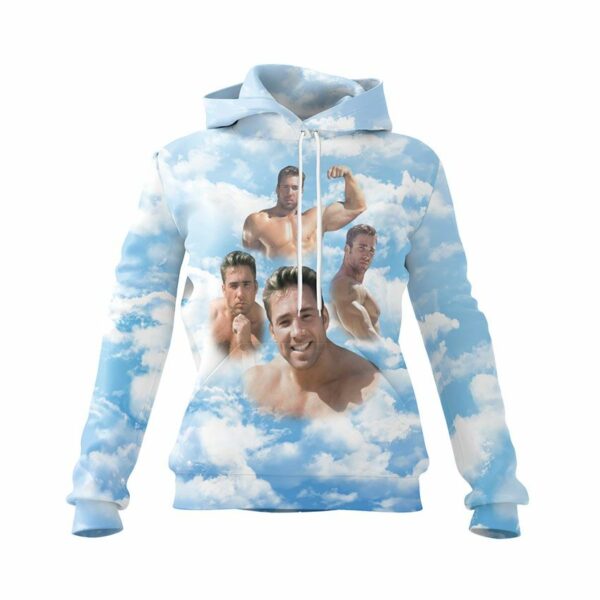 Худі жіноче з принтом «Біллі Геррінґтон. Хмари сили. Billy Herrington. Clouds of Strength»