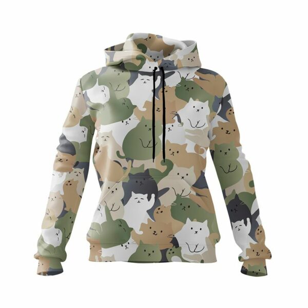 Худи женское с принтом «Кошачий камуфляж. Cat camouflage»