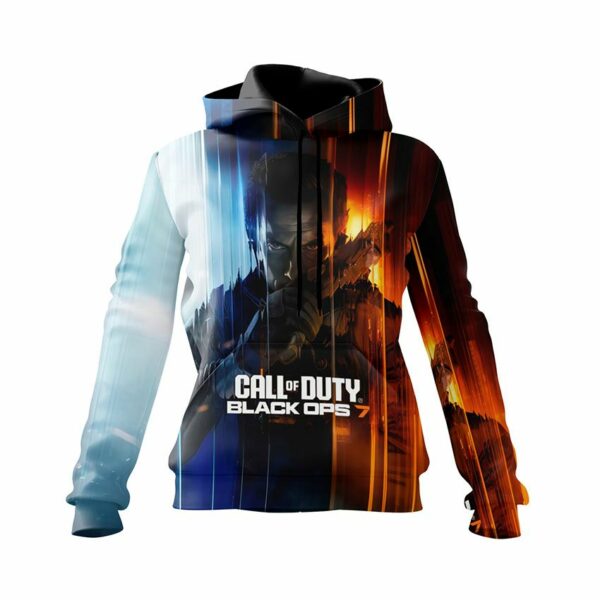 Худи женское с принтом «Зов долга. Двойная сила. Call of Duty. Dual power»