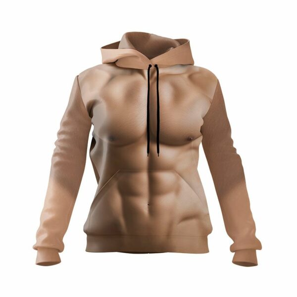 Худи женское с принтом «Мускулистое тело. Мода Готье. Muscular body. Fashion by»