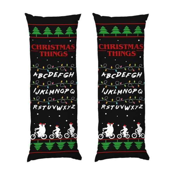 Дакімакура подушка для обіймів «Святковий алфавіт. Дивні Дива. Holiday alphabet. Stranger Things»