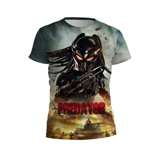 Футболка мужская спортивная с принтом «Хищник. Битва. Predator. Battle»