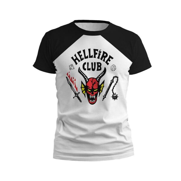 Футболка дитяча спортивна з принтом «Клуб Пекельного Полум'я. Дивні Дива. Hellfire club. Stranger Things»
