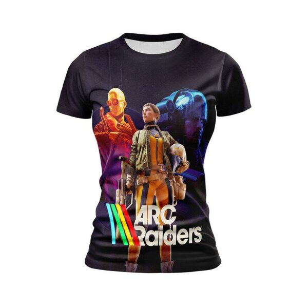 Футболка женская спортивная с принтом «ARC Raiders. Охотники из будущего. Hunters of the future»