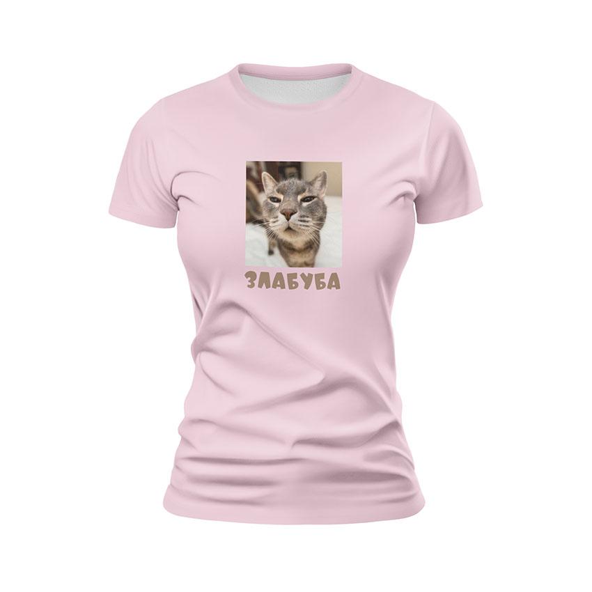 Футболка женская спортивная с принтом «Кот Злабуба. Мем. Cat Zlabuba. Meme»
