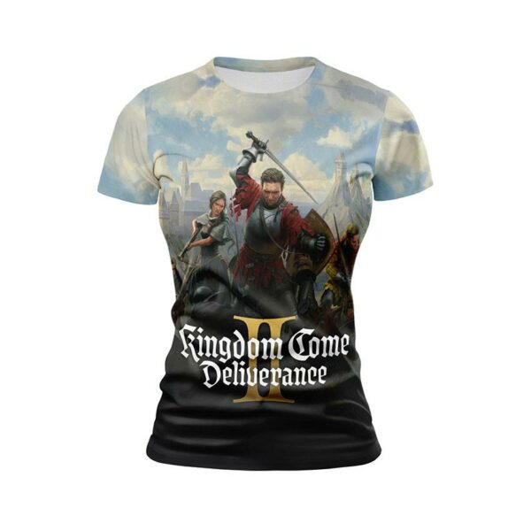 Футболка женская спортивная с принтом «Королевская битва. Royal Battle. Kingdom Come: Deliverance II»