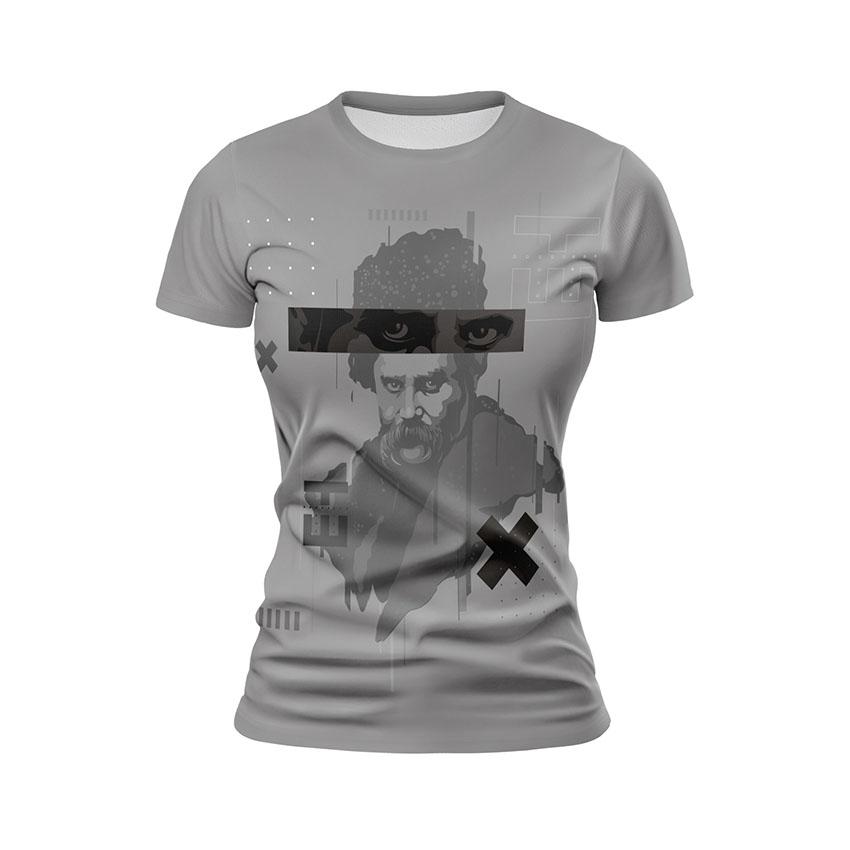 Футболка жіноча спортивна з принтом «Шевченко. Проникливий погляд. Shevchenko. Insightful look»
