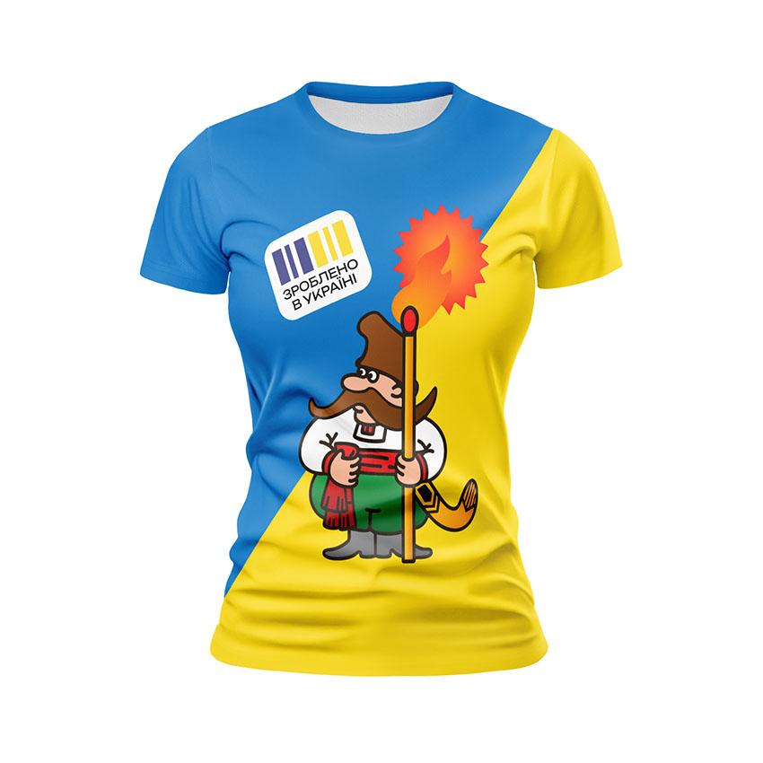 Футболка жіноча спортивна з принтом «Українські Сірники. Ukrainian Matches»