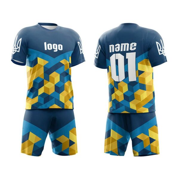 Футбольная форма мужская с именем и логотипом команды с принтом «Геометрия свободы. Geometry of Freedom»