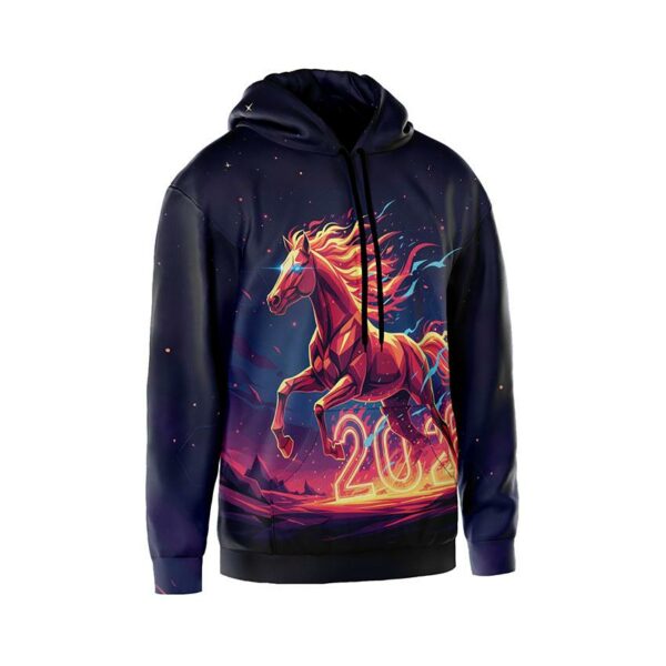 Худі чоловіче з принтом «Рік Коня. Полум’яна Сила. Year of Horse. Flaming Power»