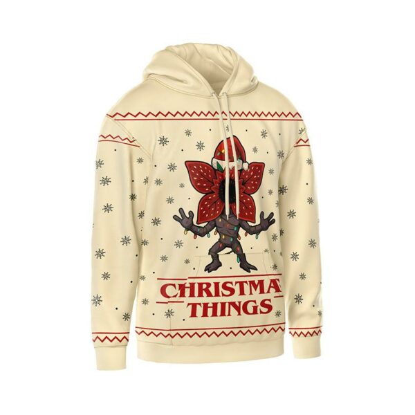 Худі чоловіче з принтом «Санта Демогоргон. Дивні Дива. Santa Demogorgon. Stranger Things»