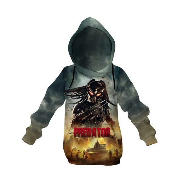 Худи детское с принтом «Хищник. Битва. Predator. Battle»