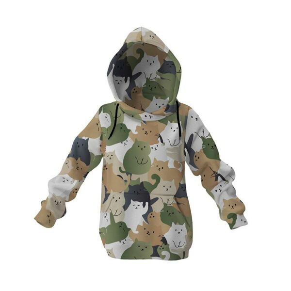 Худі дитяче з принтом «Котячий камуфляж. Cat camouflage»