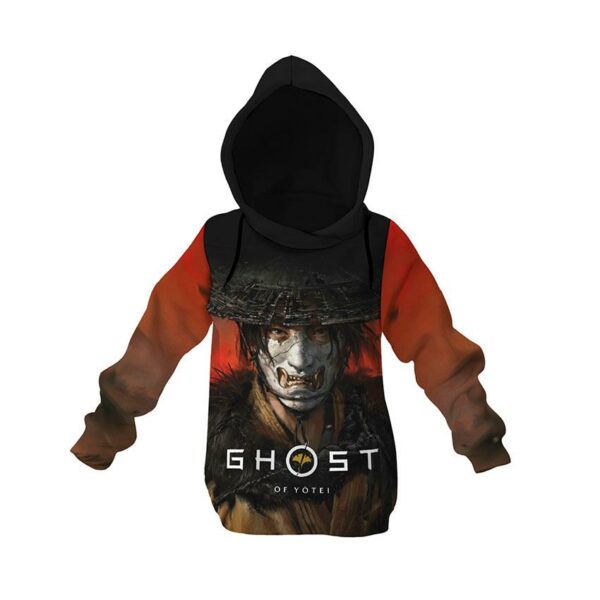 Худи детское с принтом «Призрак Йотей. Дух битвы. Ghost of Yotei. Spirit of Battle»