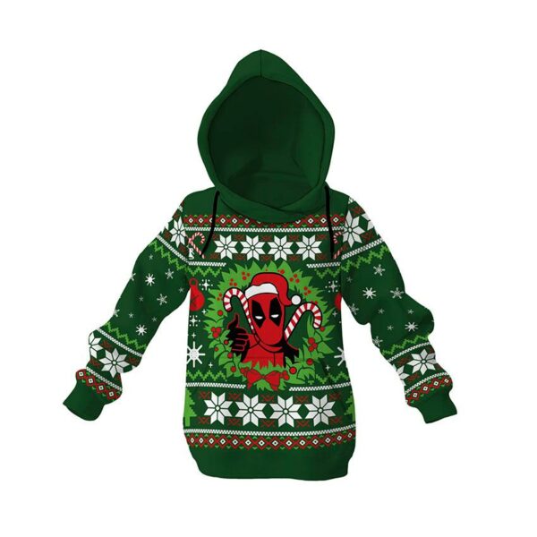 Худі дитяче з принтом «Різдвяний Дедпул. Christmas Deadpool»