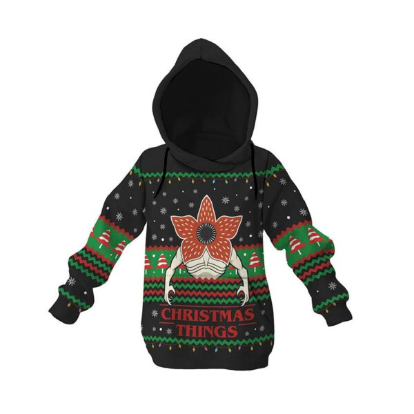 Худі дитяче з принтом «Різдвяний Демогоргон. Дивні Дива. Christmas Demogorgon. Stranger Things»