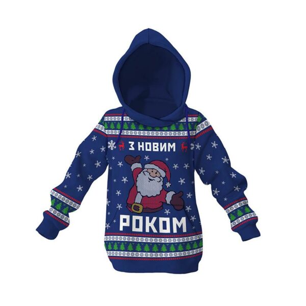 Худи детское с принтом «Санта Клаус. Волшебный Новый год. Santa Claus. Magical New Year»