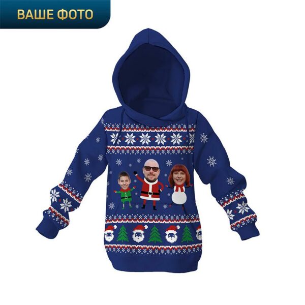 Худі дитяче з принтом «Сімейне Різдво. Family Christmas»