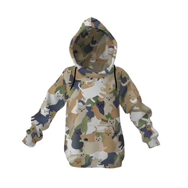 Худі дитяче з принтом «Кумедні котики. Камуфляж. Funny cats. Camouflage»