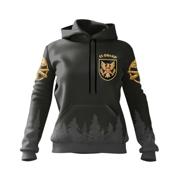 Худі жіноче з принтом «15-та окрема бригада артилерійської розвідки. Сила розвідки. Power of Recon»
