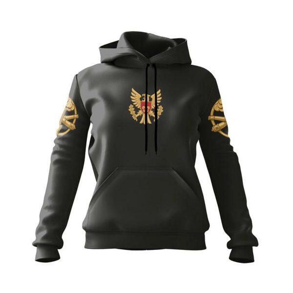 Худі жіноче з принтом «15-та окрема бригада артилерійської розвідки. Чорний ліс. Black Forest»