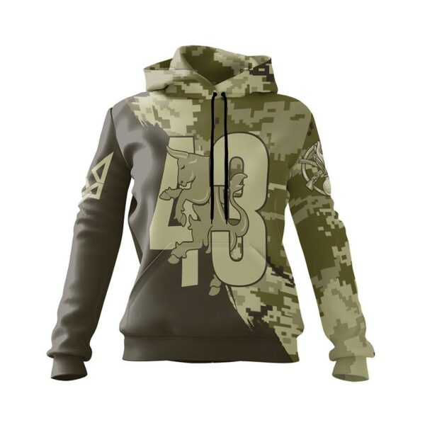 Худі жіноче з принтом «43-тя окрема механізована бригада. Камуфляж. Camouflage»