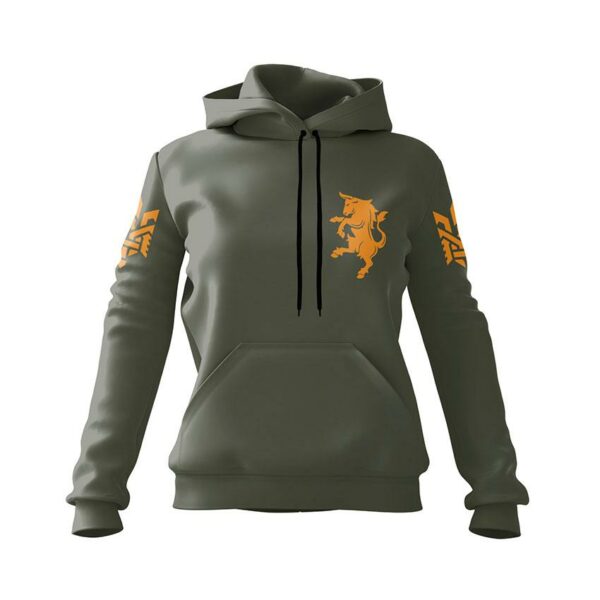 Худі жіноче з принтом «43-тя окрема механізована бригада. Великі воїни. Great warriors»