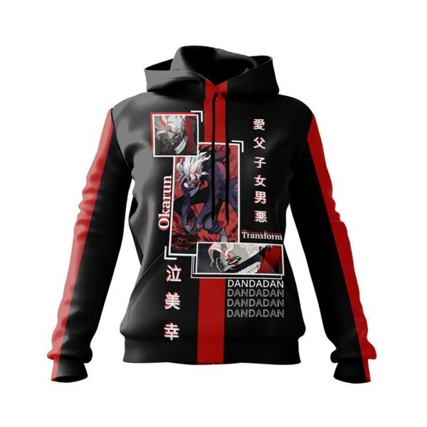 Худі жіноче з принтом «Дандадан. Перевтілення Окаруна. Dandadan. Okarun's transformation»