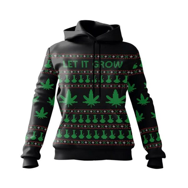 Худі жіноче з принтом «Канабіс. Святкові веселощі. Cannabis. Holiday Cheer»