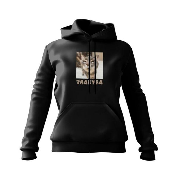 Худі жіноче з принтом «Кіт Злабуба. Мем. Cat Zlabuba. Meme»