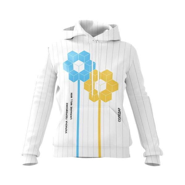Худі жіноче з принтом «Квітки Перемоги. Соледар. Flowers of Victory. Soledar»