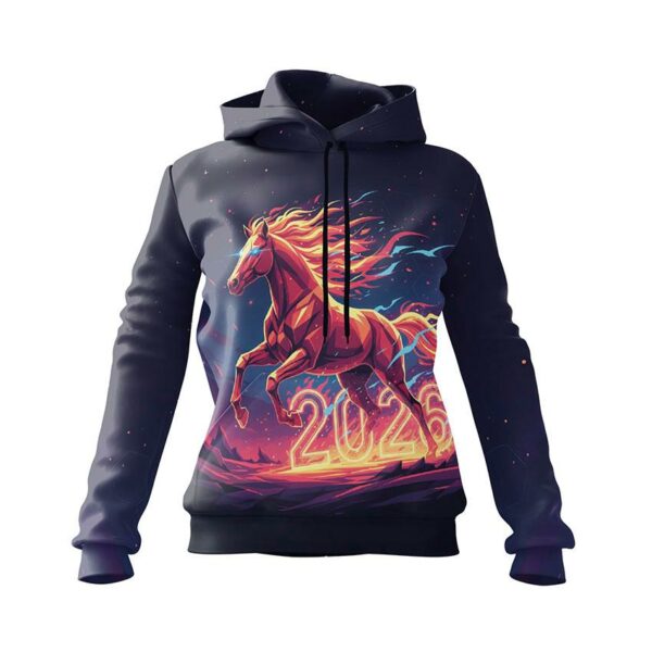Худі жіноче з принтом «Рік Коня. Полум’яна Сила. Year of Horse. Flaming Power»