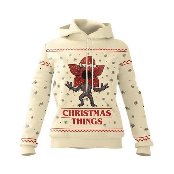 Худі жіноче з принтом «Санта Демогоргон. Дивні Дива. Santa Demogorgon. Stranger Things»