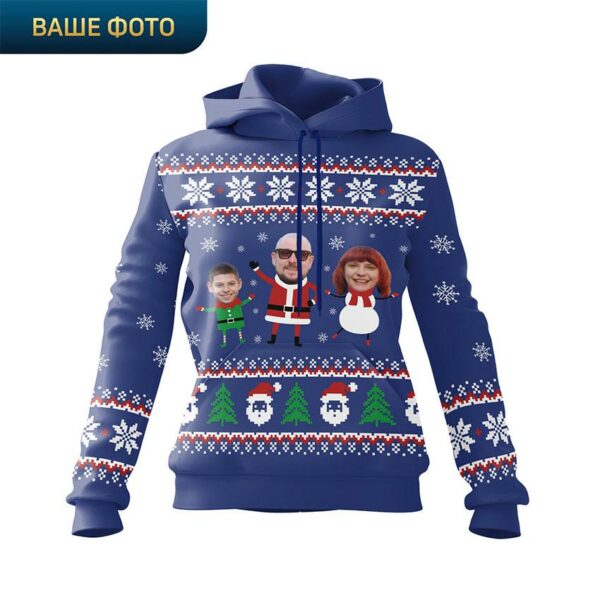 Худі жіноче з принтом «Сімейне Різдво. Family Christmas»