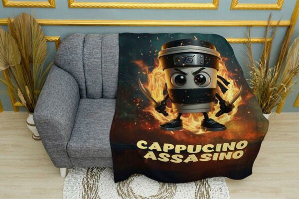 Плед «Капучіно-Асасіно. Вогонь сили. Cappuccino Assassino. Fire of power»