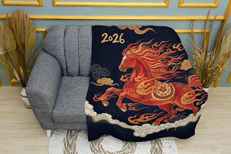 Плед «Кінь Удачі. Символ 2026 року. Luck Horse. Symbol of 2026»