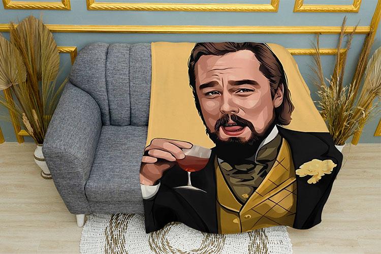 Плед «Леонардо Ди Каприо. Кэлвин Кэнди. Арт. Leonardo DiCaprio. Calvin Candy. Art»