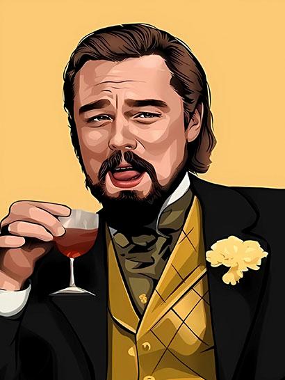 Плед «Леонардо Ди Каприо. Кэлвин Кэнди. Арт. Leonardo DiCaprio. Calvin Candy. Art»