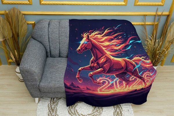 Плед «Год Лошади. Пламенная Сила. Year of Horse. Flaming Power»