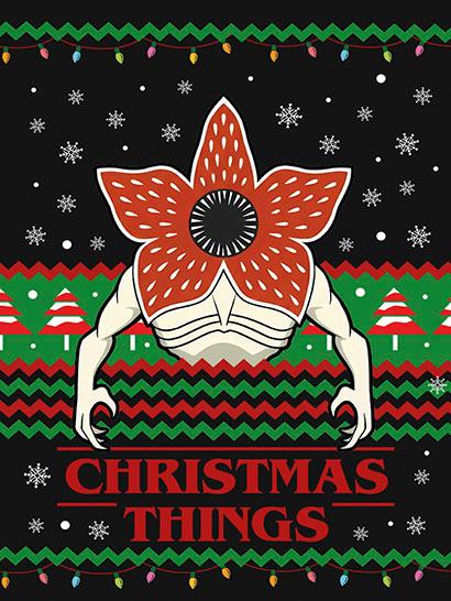 Плед «Різдвяний Демогоргон. Дивні Дива. Christmas Demogorgon. Stranger Things»