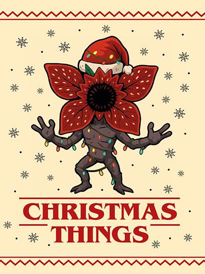 Плед «Санта Демогоргон. Очень странные дела. Santa Demogorgon. Stranger Things»