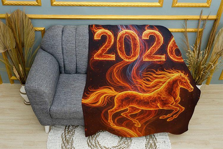 Плед «Вогняний Кінь 2026. Fire Horse 2026»