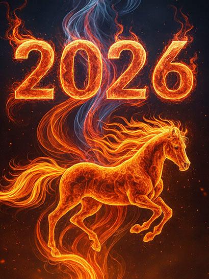 Плед «Вогняний Кінь 2026. Fire Horse 2026»