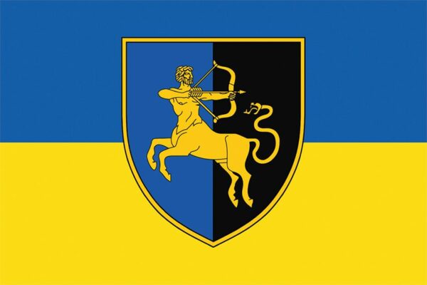 Флаг 141-я отдельная механизированная бригада (141 ОМБр) СВ ВСУ сине-желтый