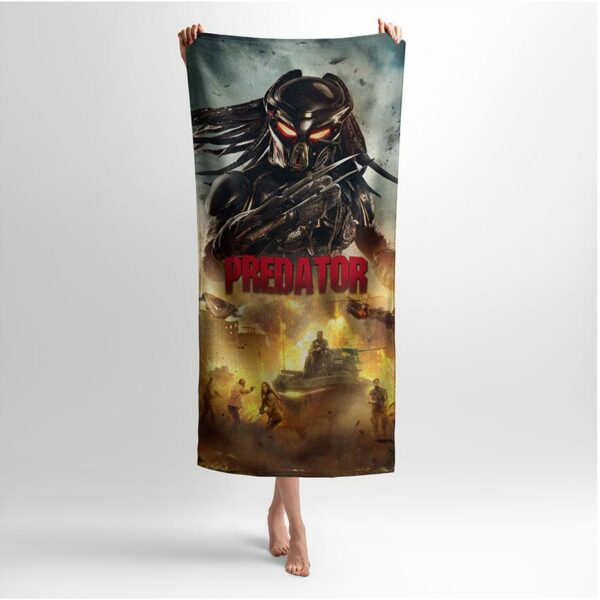 Полотенце с принтом «Хищник. Битва. Predator. Battle»