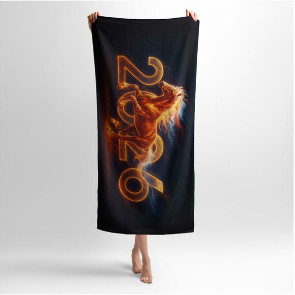 Рушник з принтом «Вогняний Кінь 2026. Fire Horse 2026»