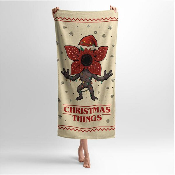 Рушник з принтом «Санта Демогоргон. Дивні Дива. Santa Demogorgon. Stranger Things»