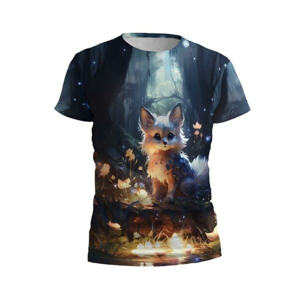 Футболка детская спортивная с принтом «Лисичка. Сказочный лес. Арт. Fox. Fairytale forest. Art»